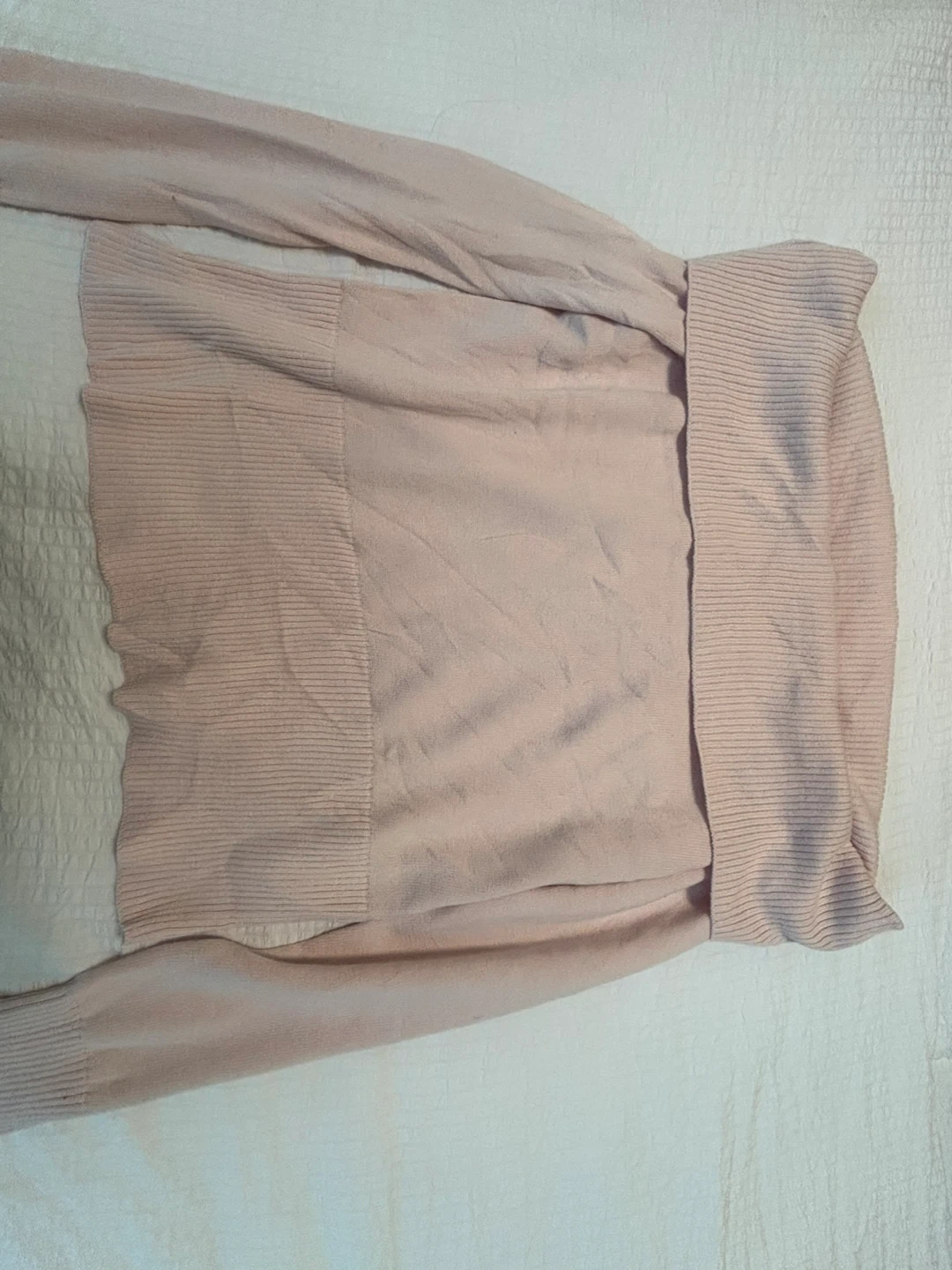 Light Pink Off the Shoulder Knit Sweater