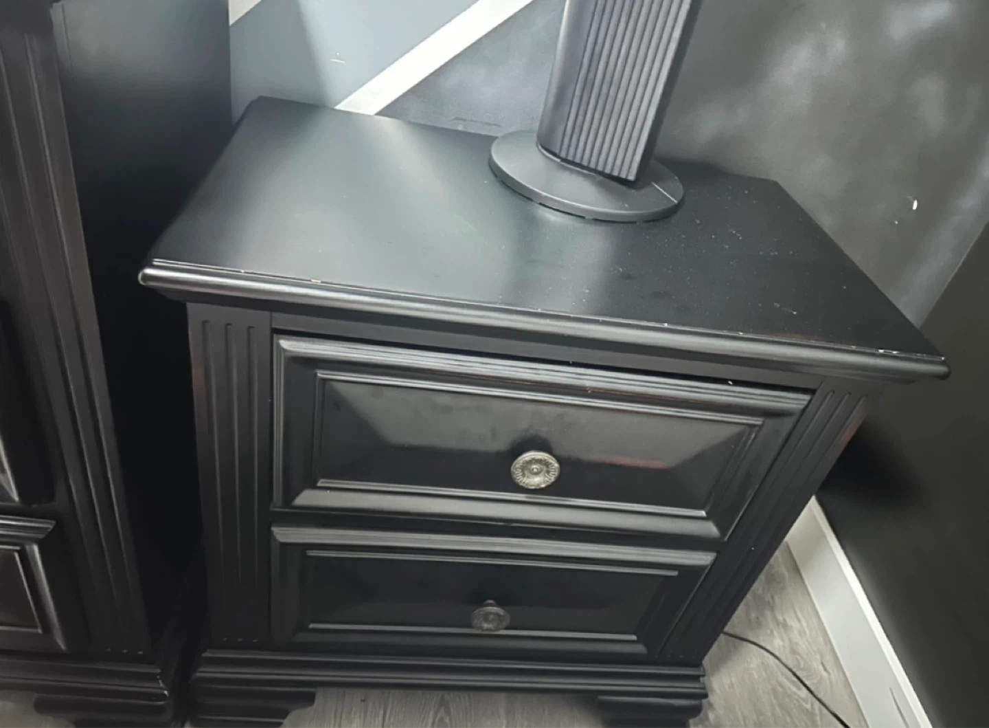 Black Bedroom Dresser with Mirror - photo 4