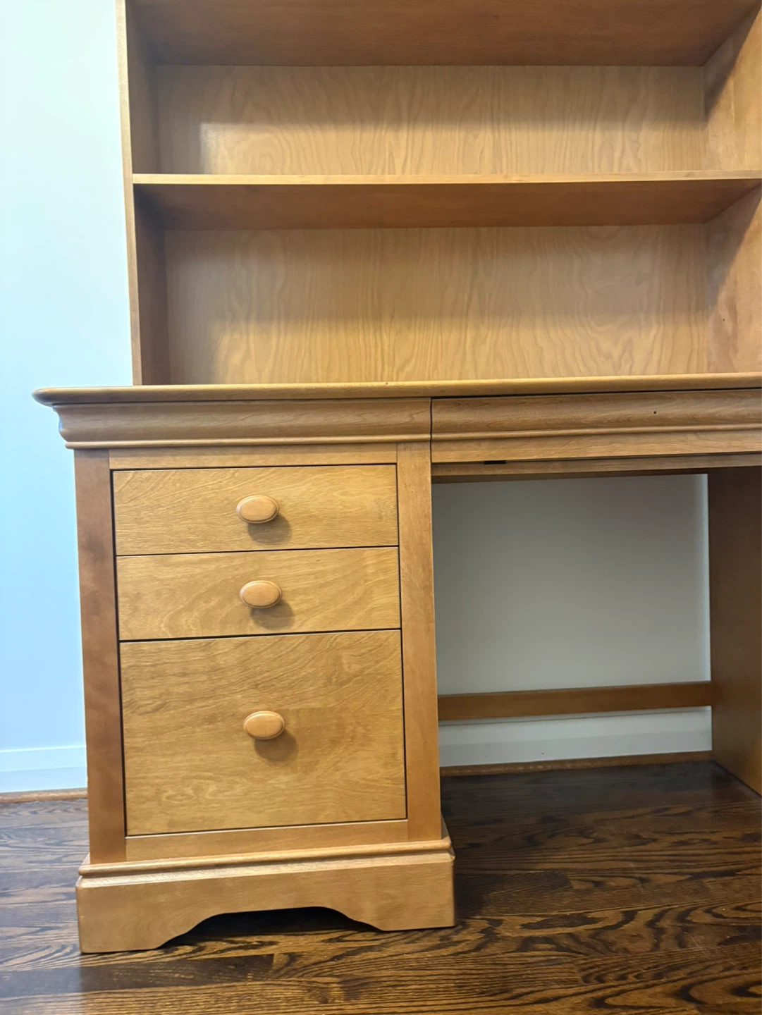 Solid Wood Desk with Hutch and Drawers - photo 2
