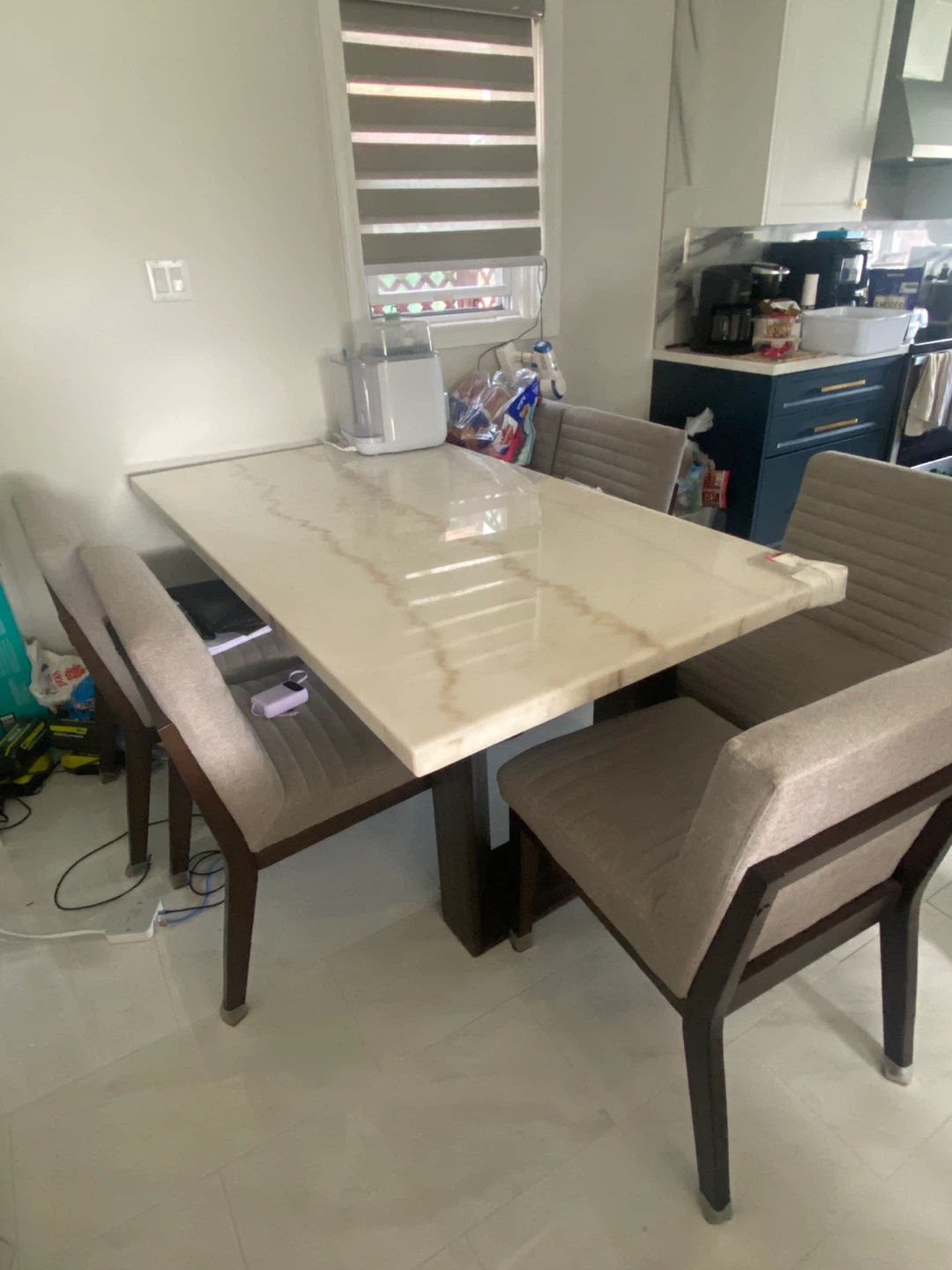 Marble Dining Table and Chairs Set
