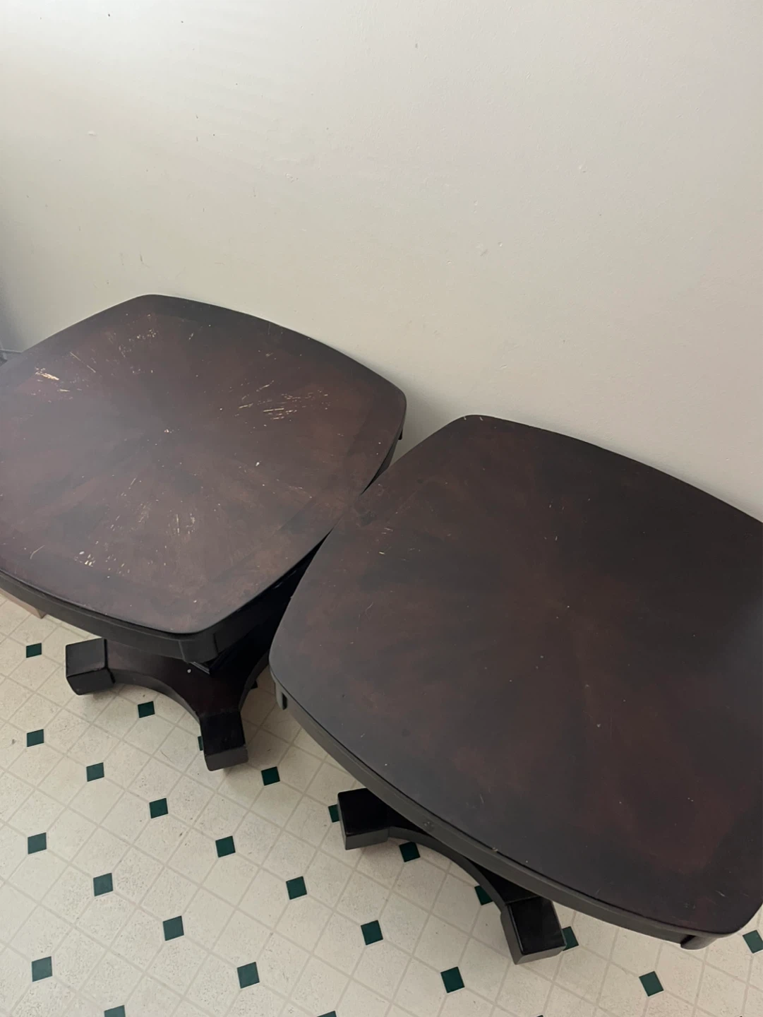 2 Dark Wood Tables - $10 for Both - photo 2