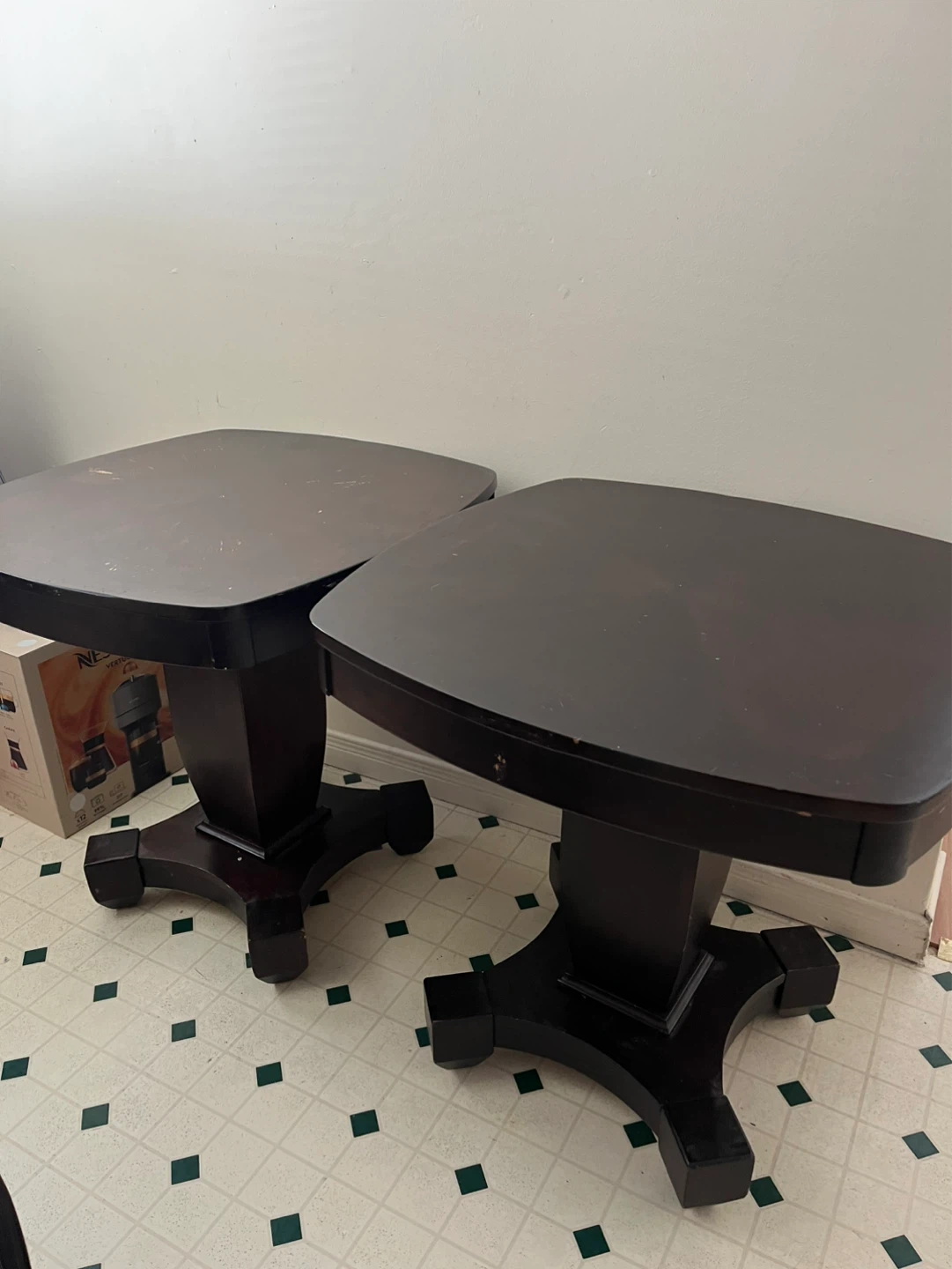 2 Dark Wood Tables - $10 for Both