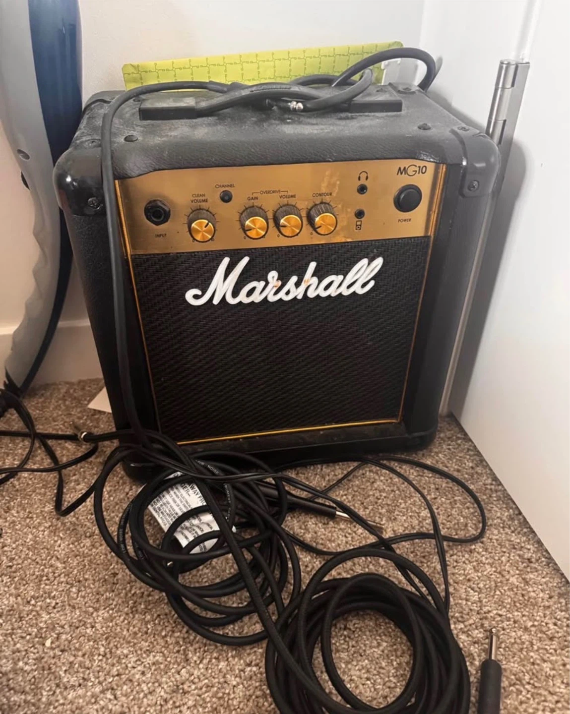 Electric Guitar with Marshall MG10 Amp and Case