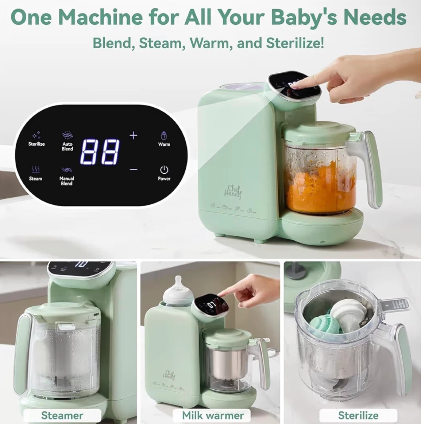 New Chefhandy Baby Food Maker Steamer Blender and Warmer - photo 3