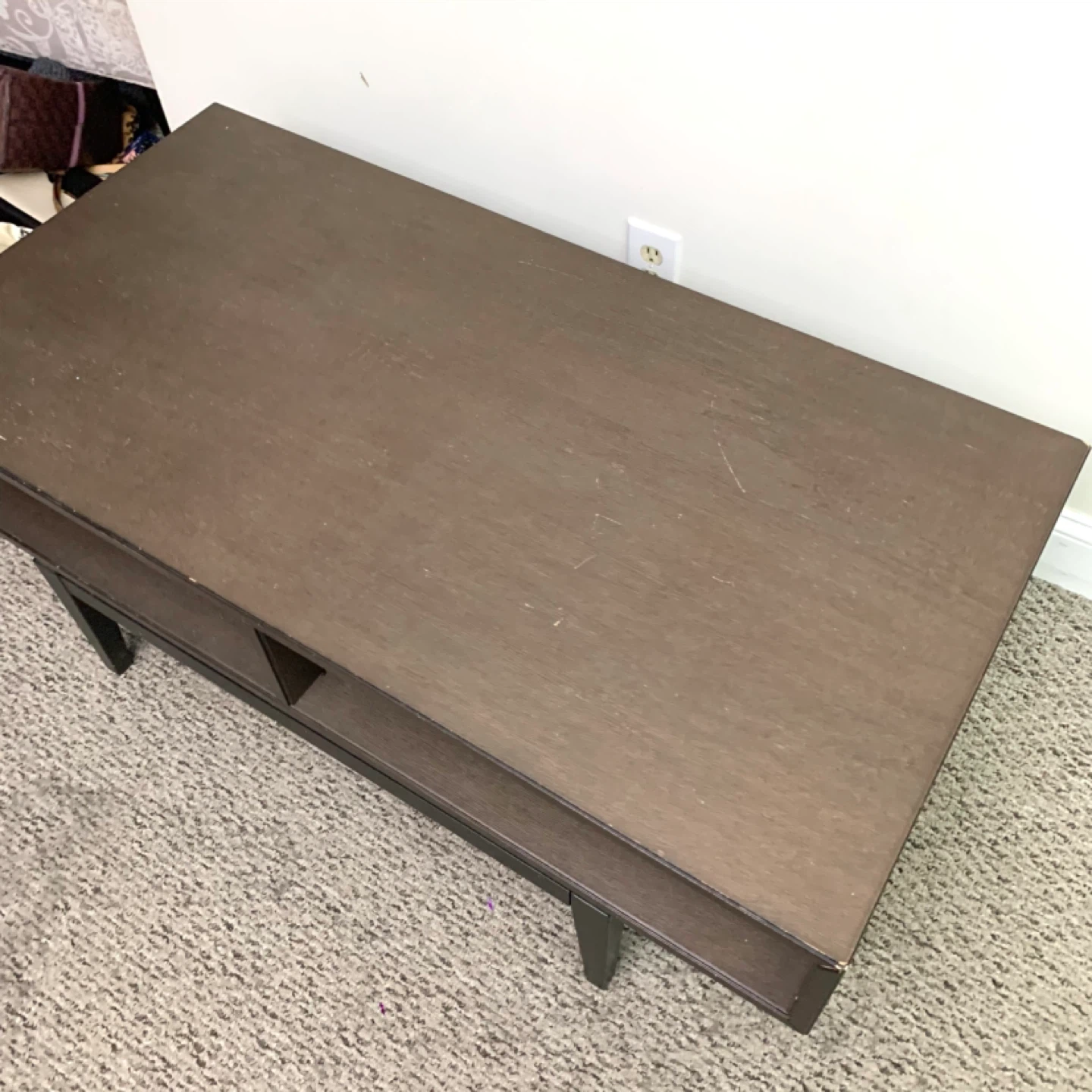 Coffee Table Storage Table Dark Brown Living Room Furniture - photo 5