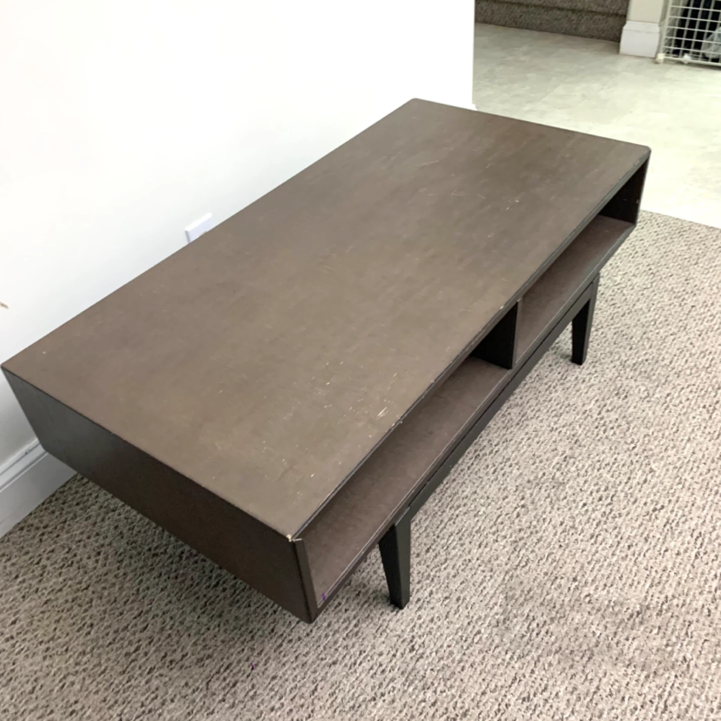 Coffee Table Storage Table Dark Brown Living Room Furniture - photo 3