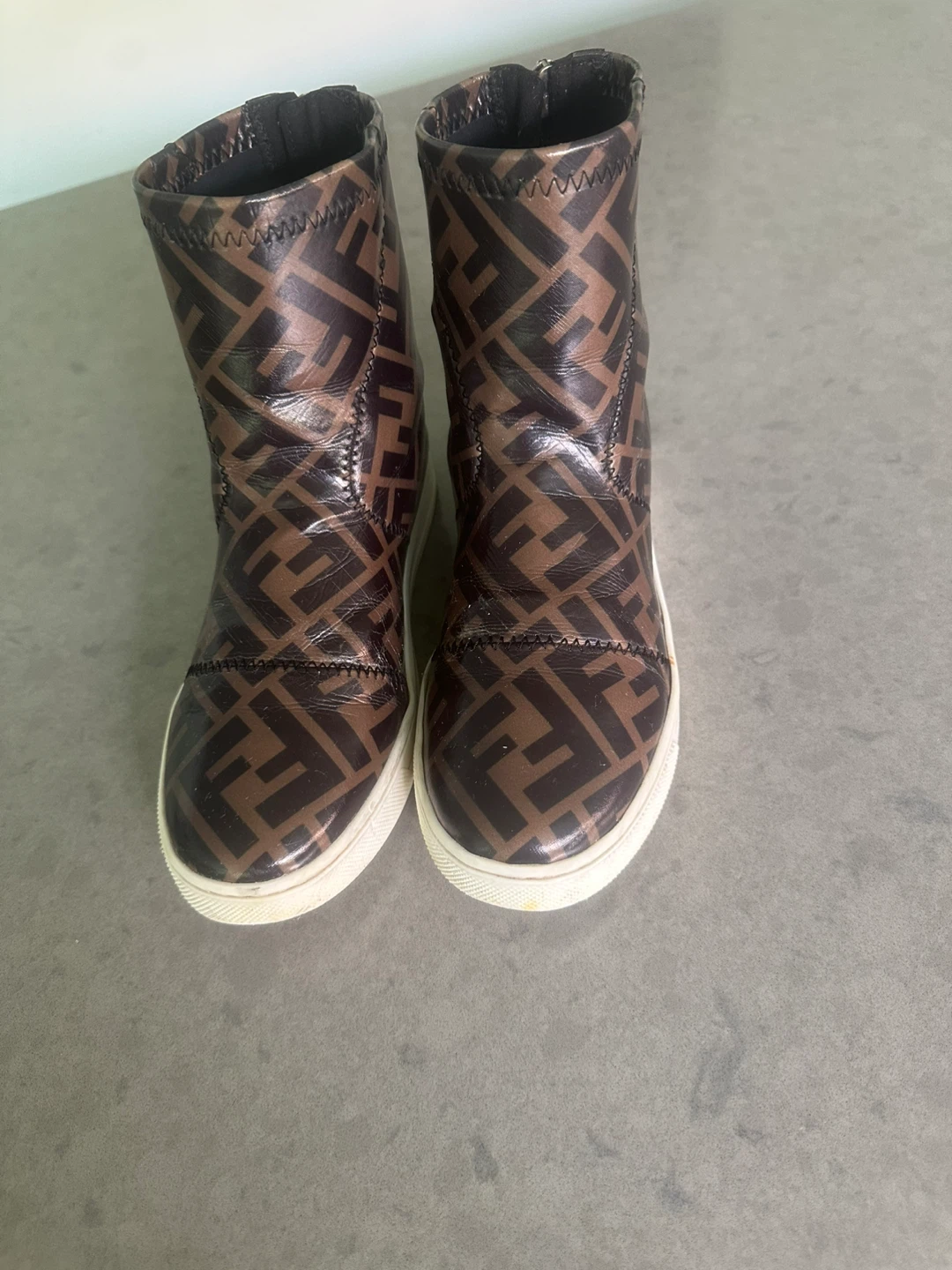 Fendi FF Monogram High-Top Sneakers - photo 2