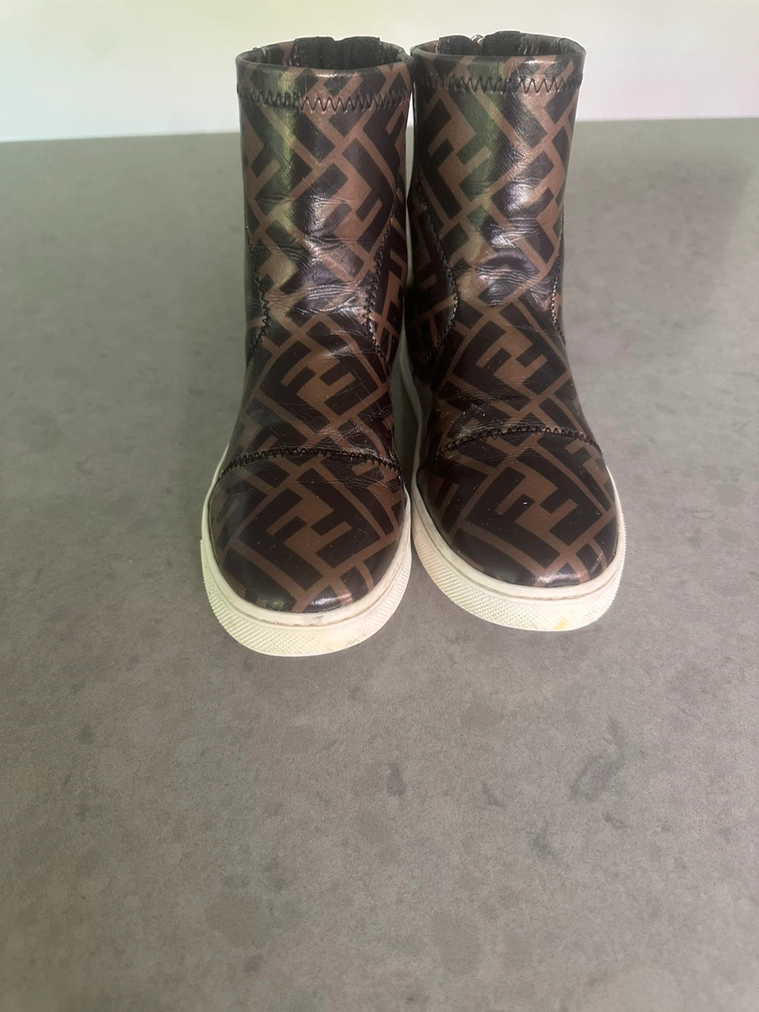 Fendi FF Monogram High-Top Sneakers - photo 5