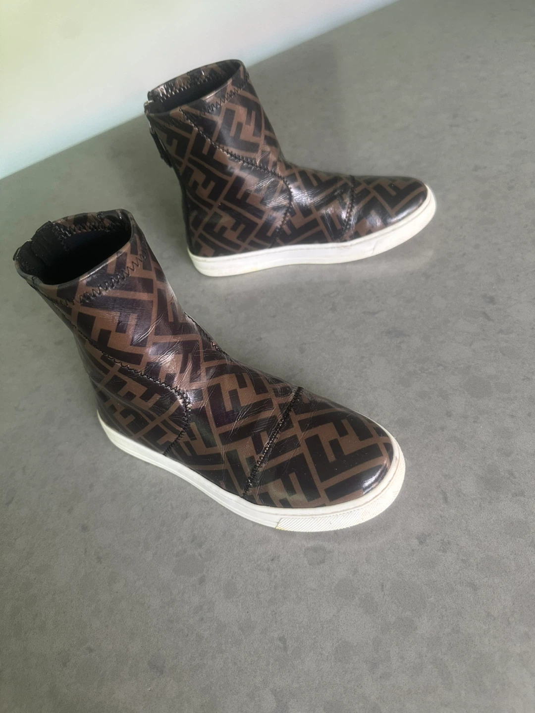 Fendi FF Monogram High-Top Sneakers - photo 3