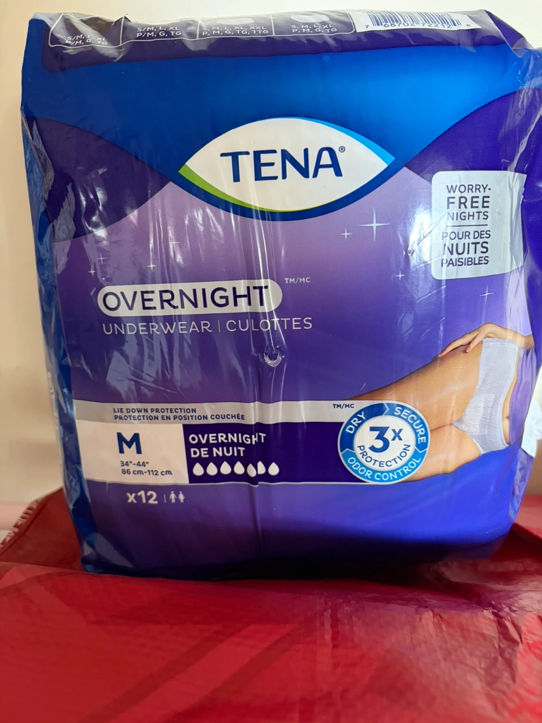 Tena Overnight Underwear Size M - 12 Count