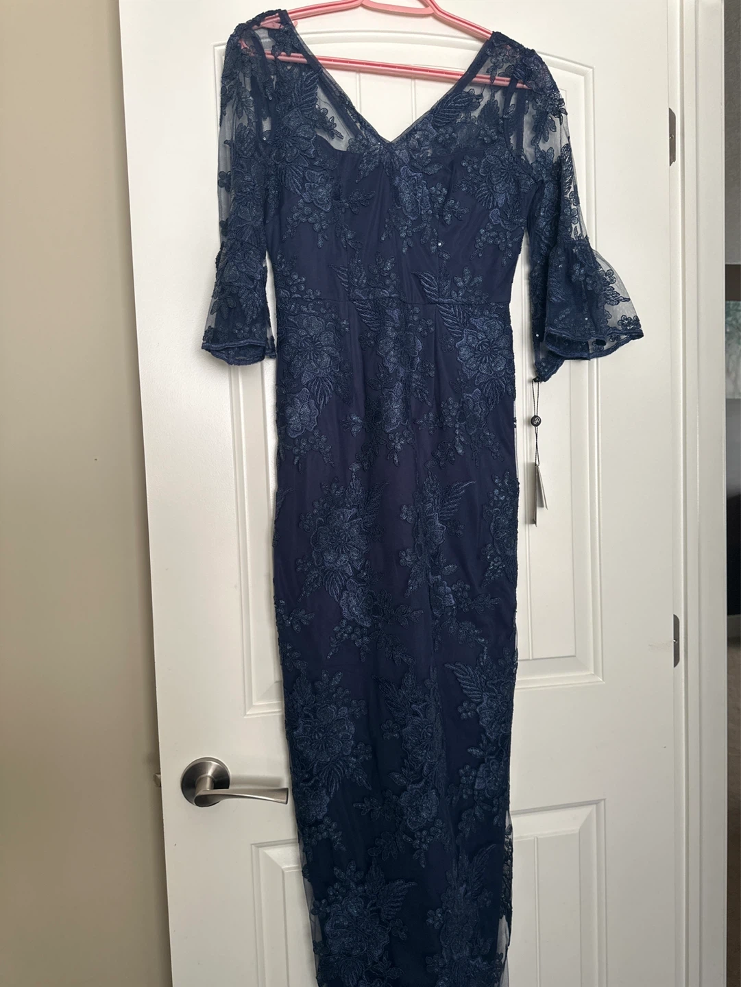 Adrianna Papell Navy Lace Gown Size 0