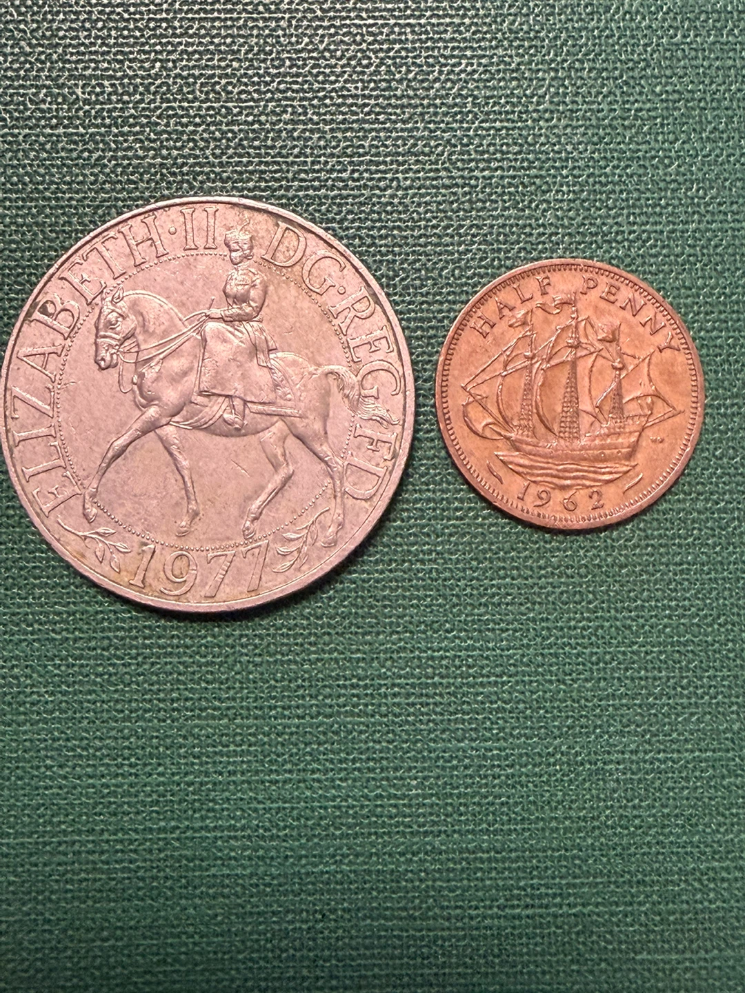 1977 Coin  & 1962 Half Penny