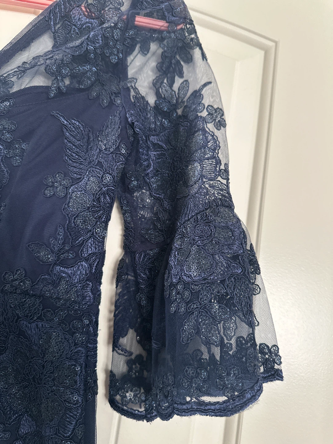 Adrianna Papell Navy Lace Gown Size 0 - photo 5