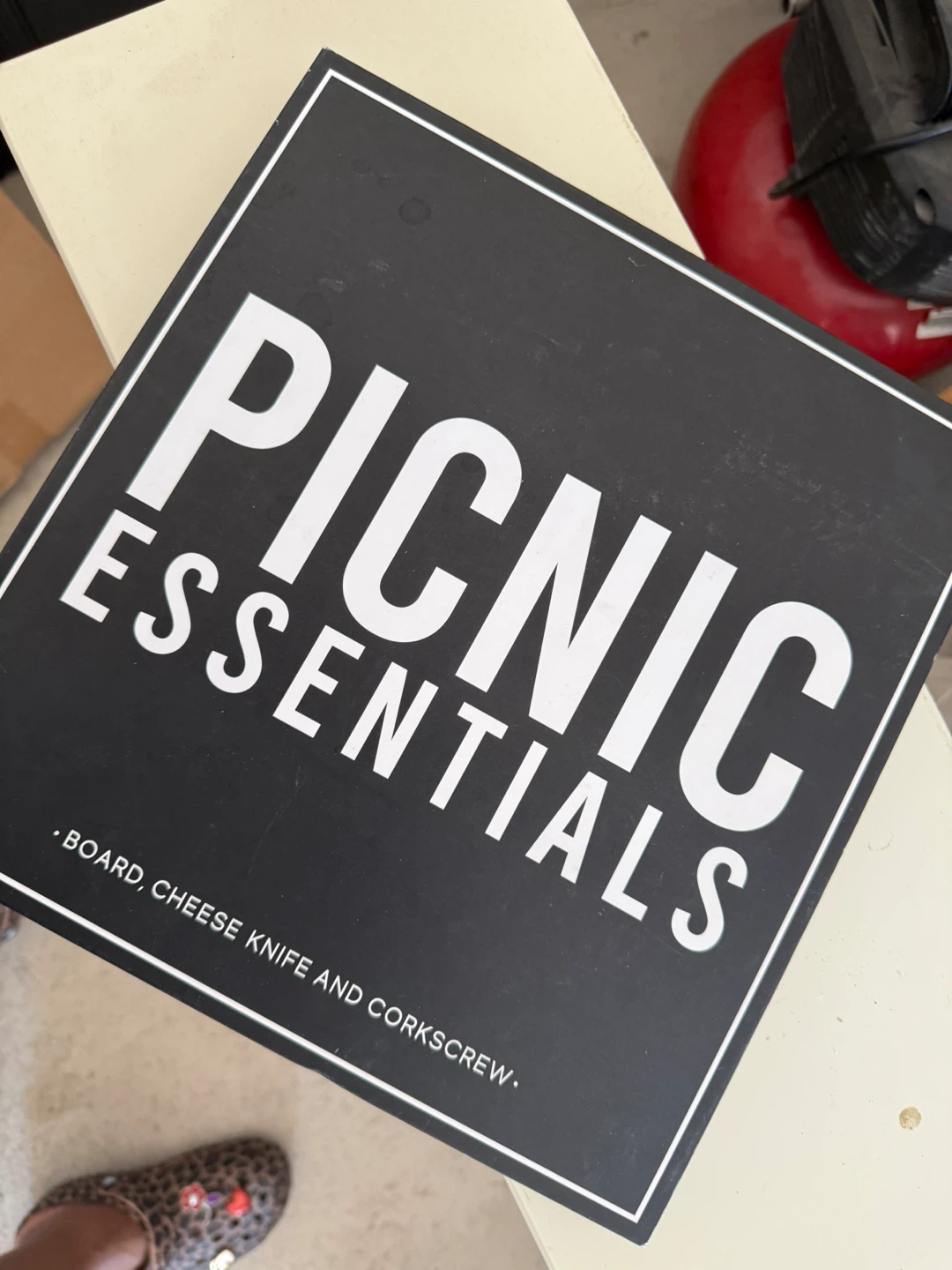 Picnic Essentials Cheese Board, Knife and Corkscrew Set