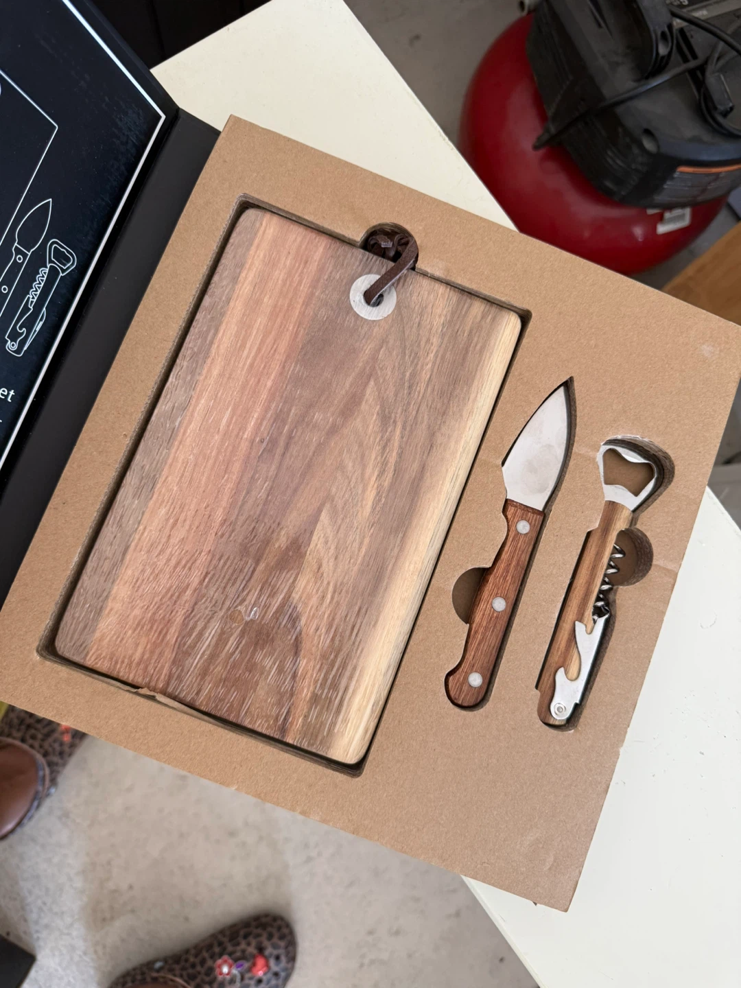 Picnic Essentials Cheese Board, Knife and Corkscrew Set - photo 2