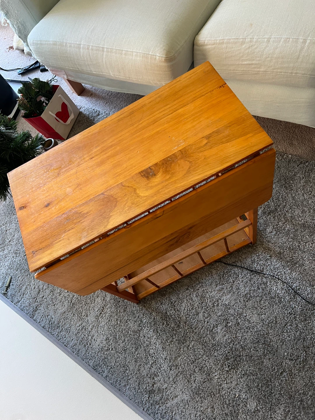 Wooden Drop Leaf Side Table - photo 3