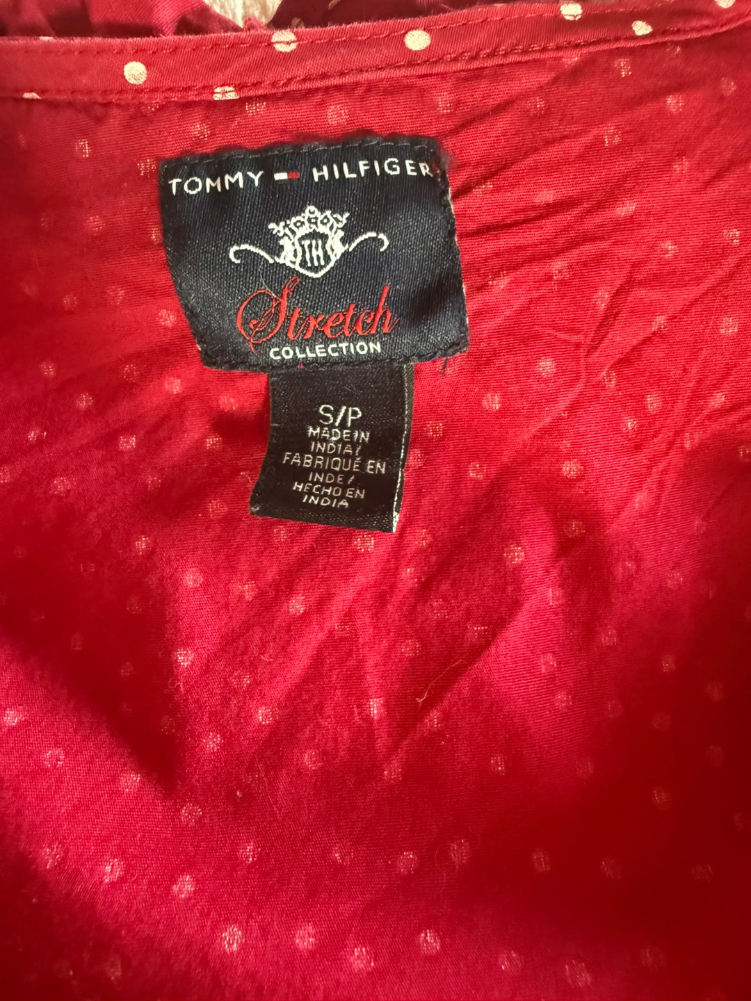 Tommy Hilfiger Red Polka Dot Ruffle Shirt S/P - photo 2