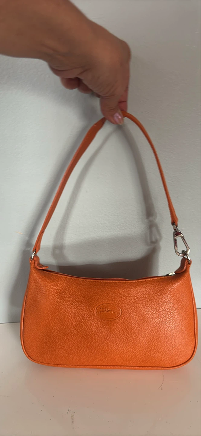 Longchamp Orange Leather Hobo Bag