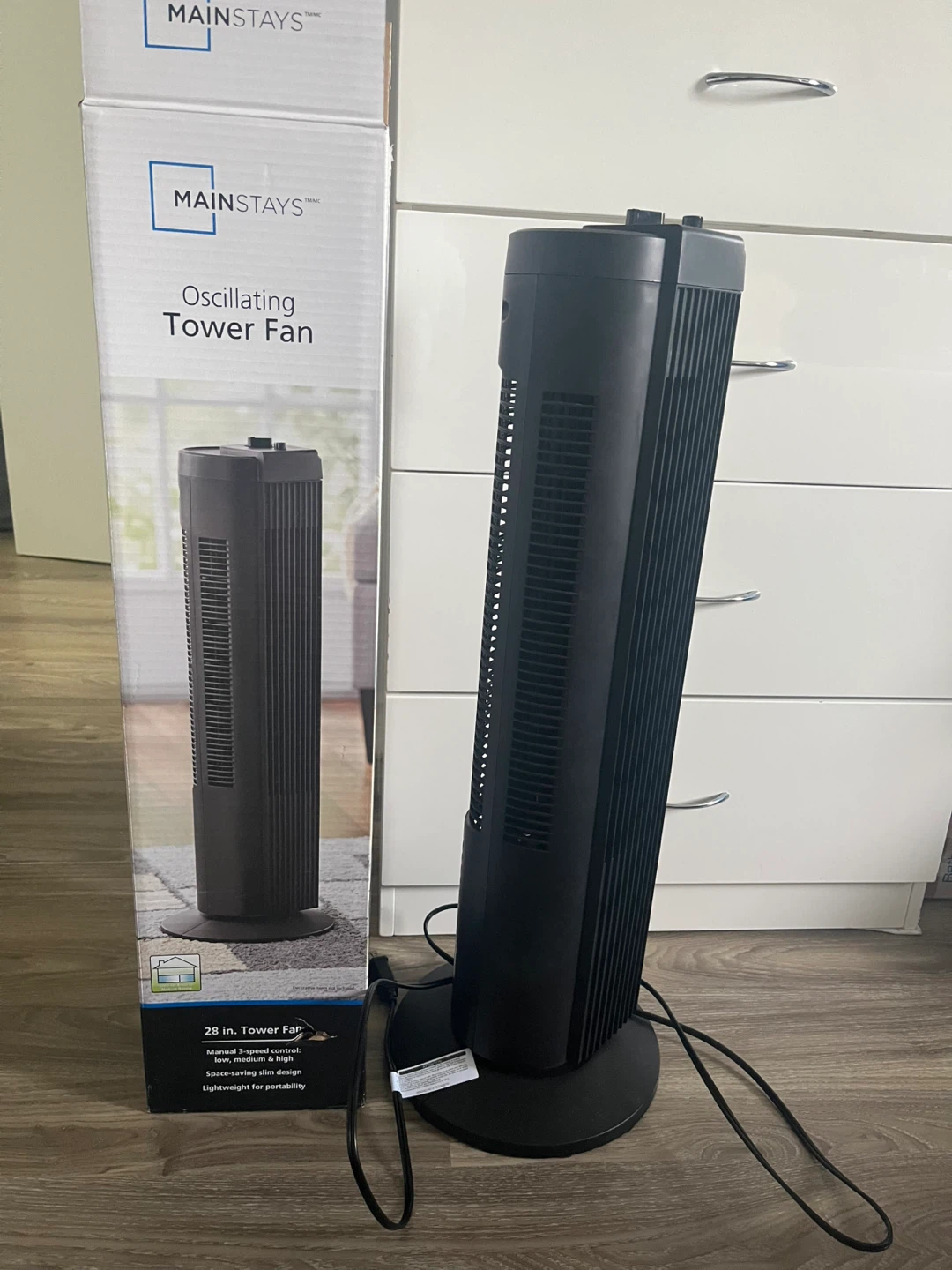 Mainstays 28 in. Oscillating Tower Fan