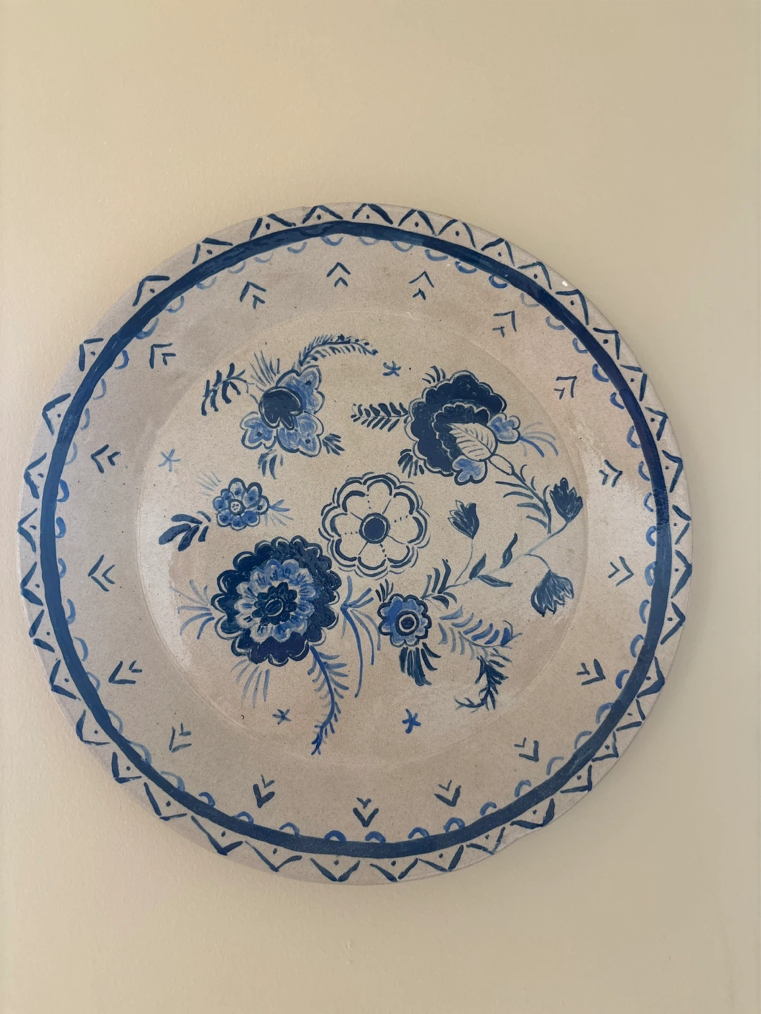 Blue Floral Ceramic Decorative Plate