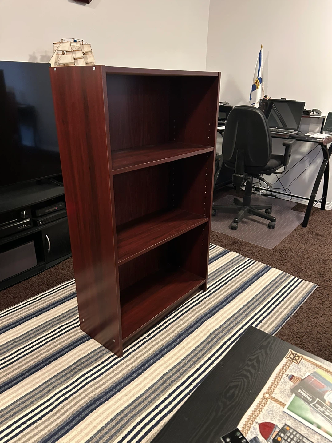 3-Shelf Bookcase - Dark Cherry - photo 3