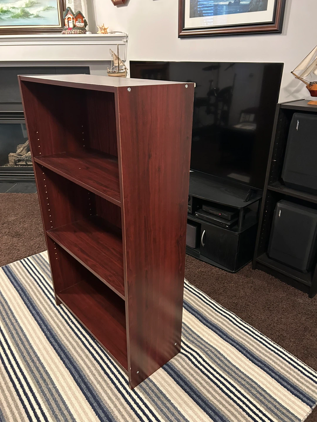 3-Shelf Bookcase - Dark Cherry - photo 2