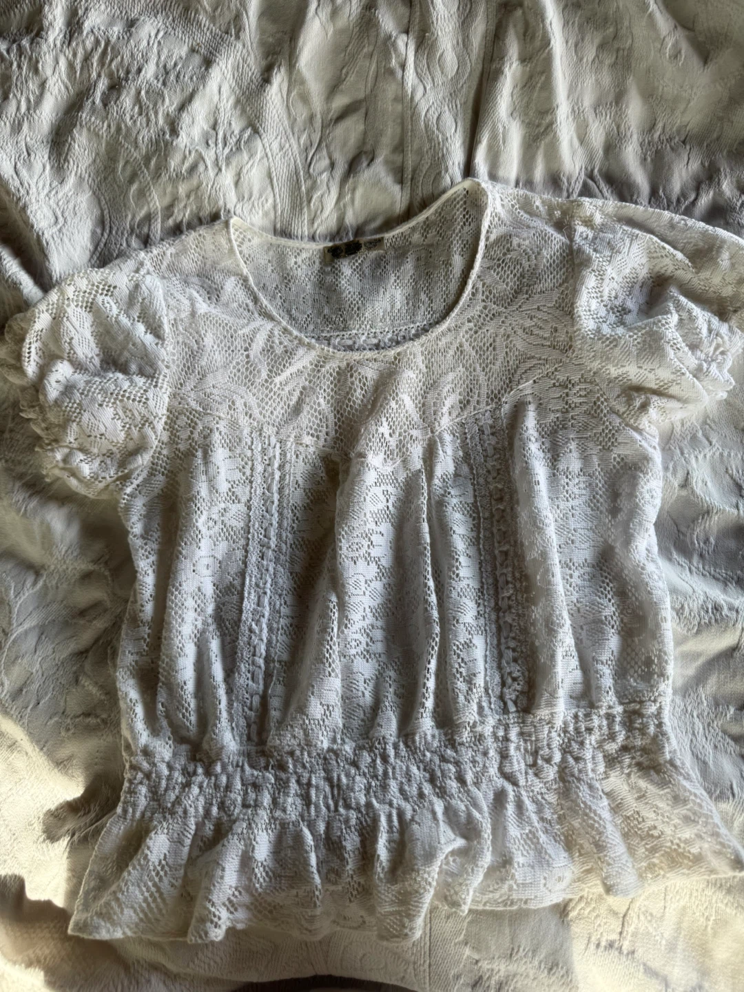 Nine West Vintage America Collection Lace Blouse - White