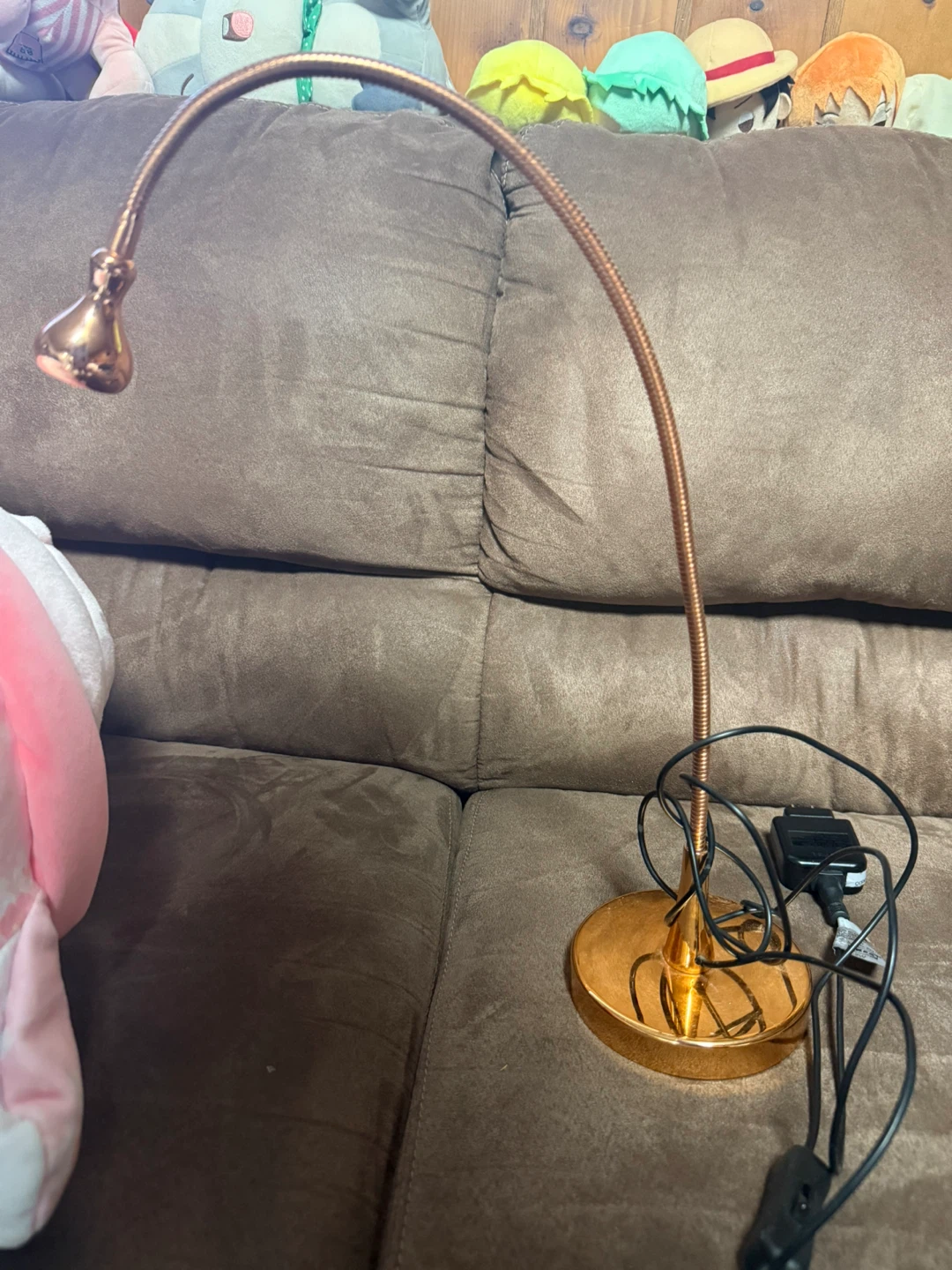 Rose Gold Gooseneck Desk Lamp with Adjustable Arm