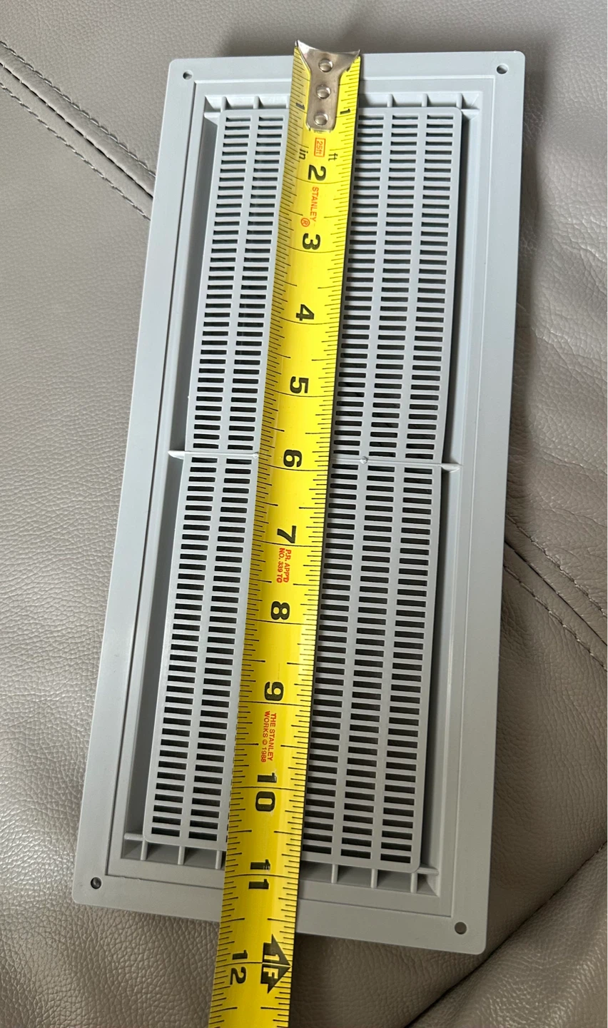 Grey Rectangular Air Vent Grille 4" x 12"