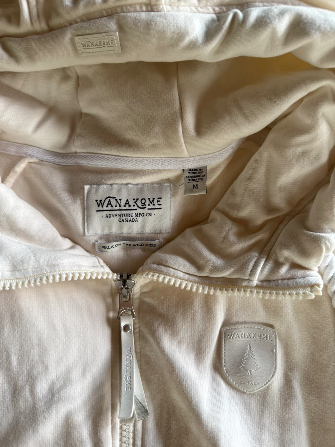 Wanakome Full Zip Hoodie Cream Size M - photo 2