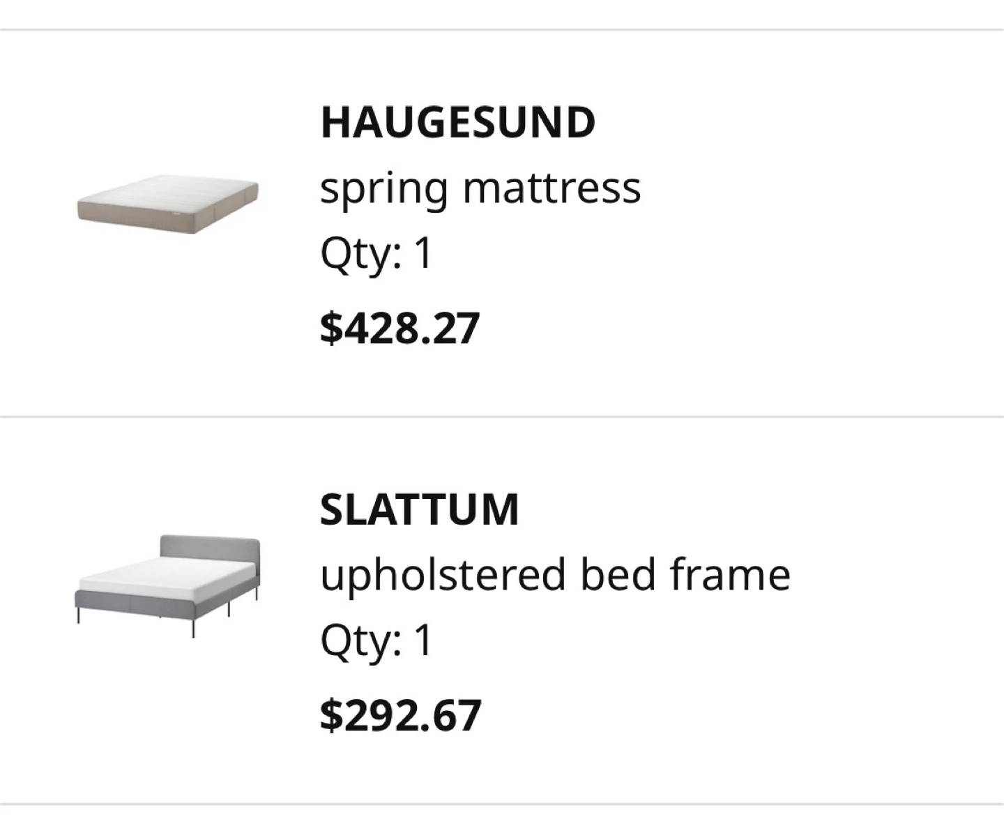 IKEA SLATTUM Bed Frame Grey and HAUGESUND spring mattress - photo 3