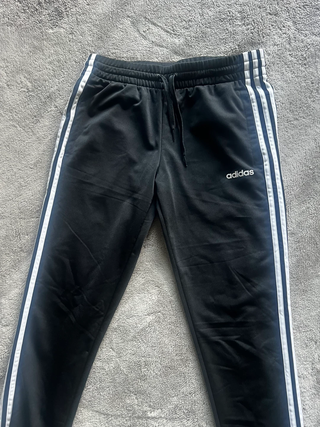 Adidas Black Joggers with White Stripes - photo 2
