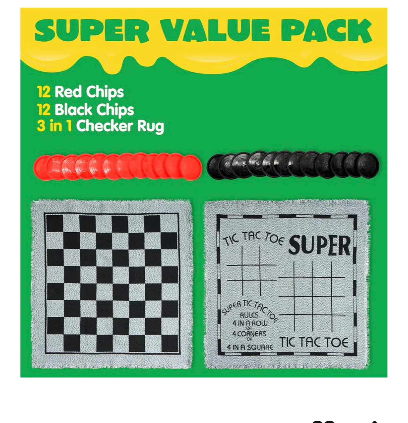 JOYIN 3-in-1 Vintage Giant Checkers Game - photo 3