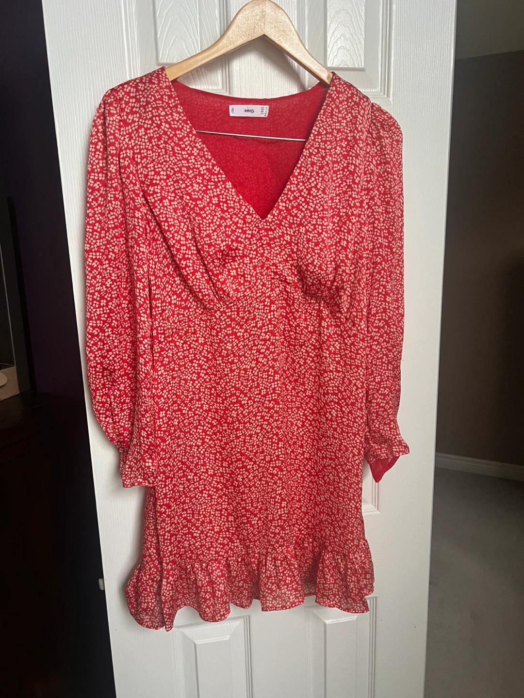 MNG Red Floral Dress - Size M