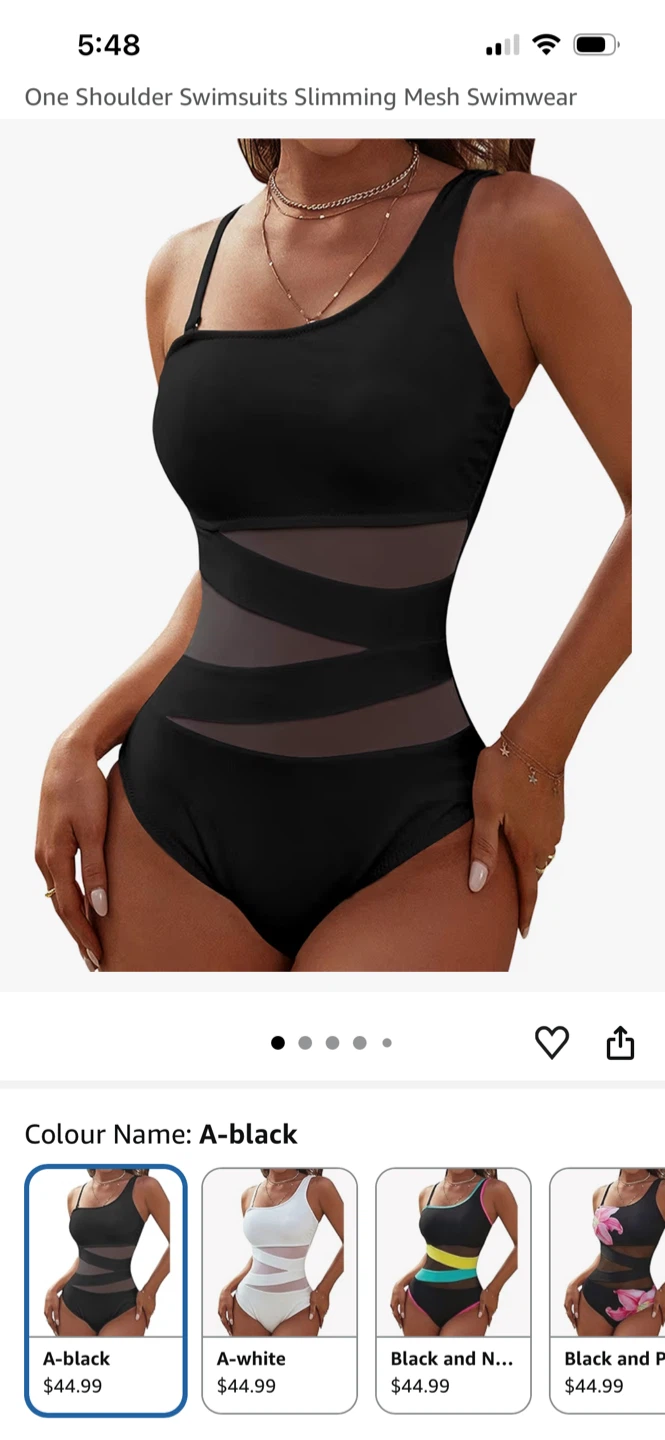 Blooming Jelly Black One Shoulder Swimsuit XXL