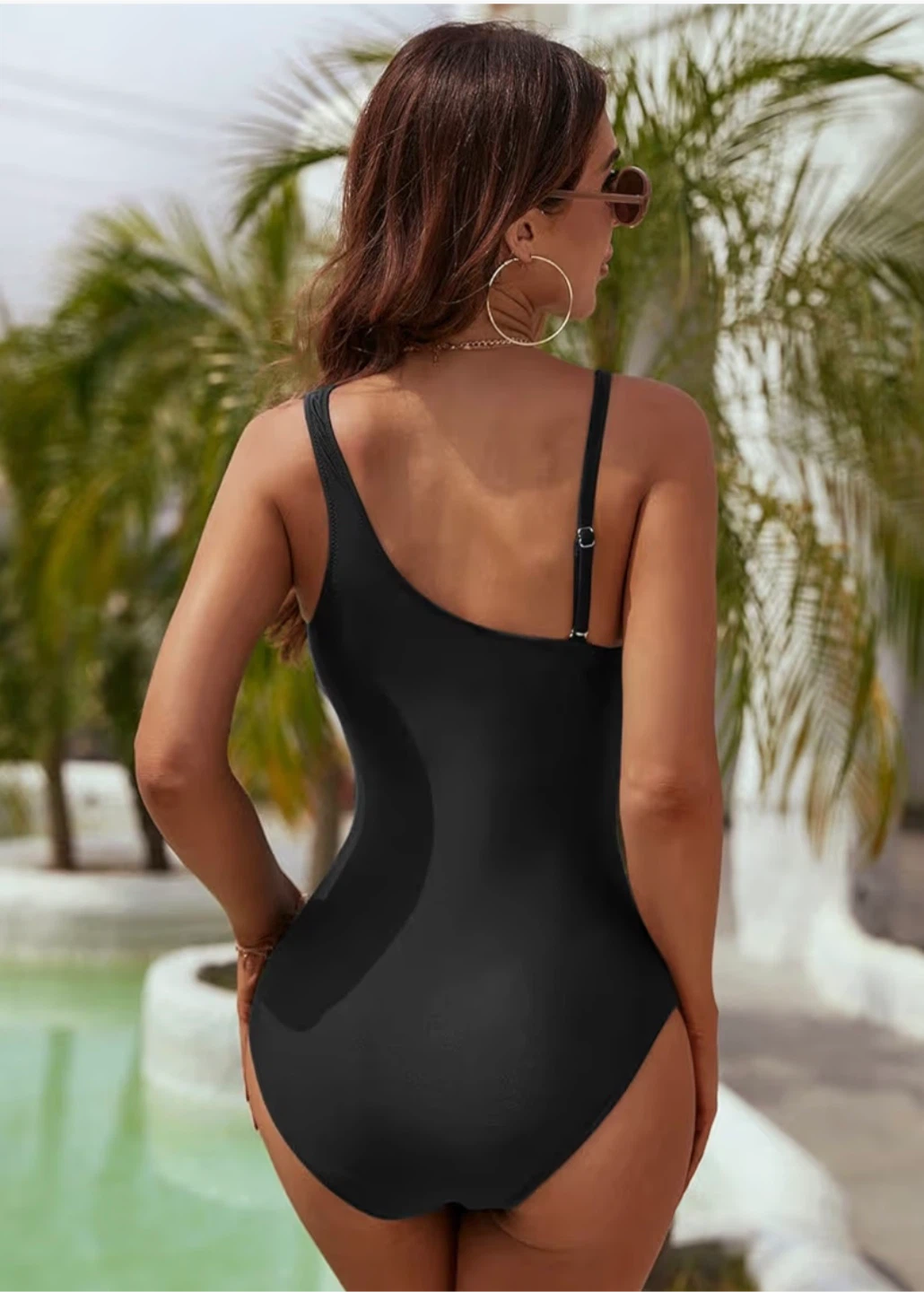 Blooming Jelly Black One Shoulder Swimsuit XXL - photo 2