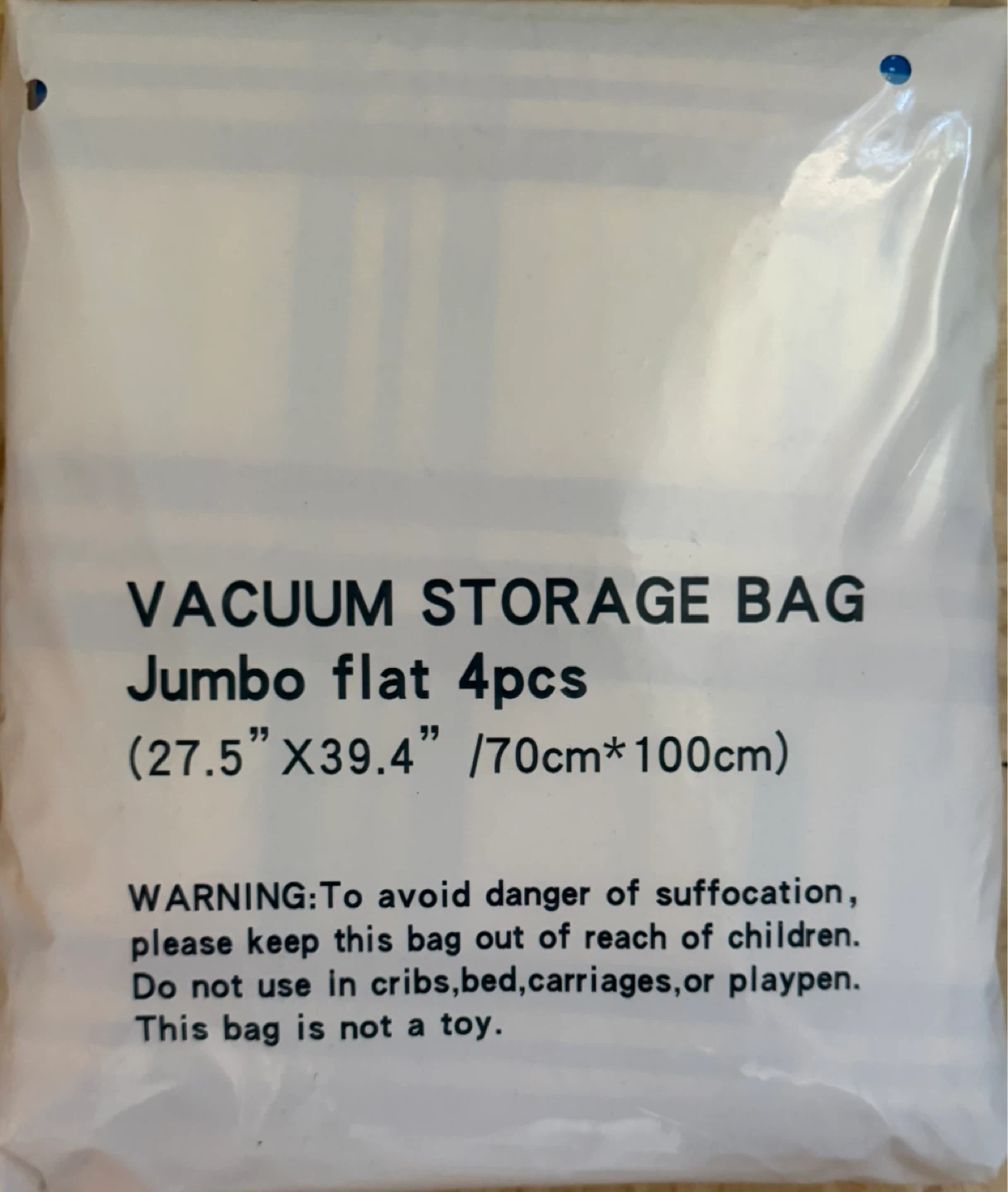 Storage Master Vacuum Storage Bags Jumbo 100x70cm 4 Pack(new)