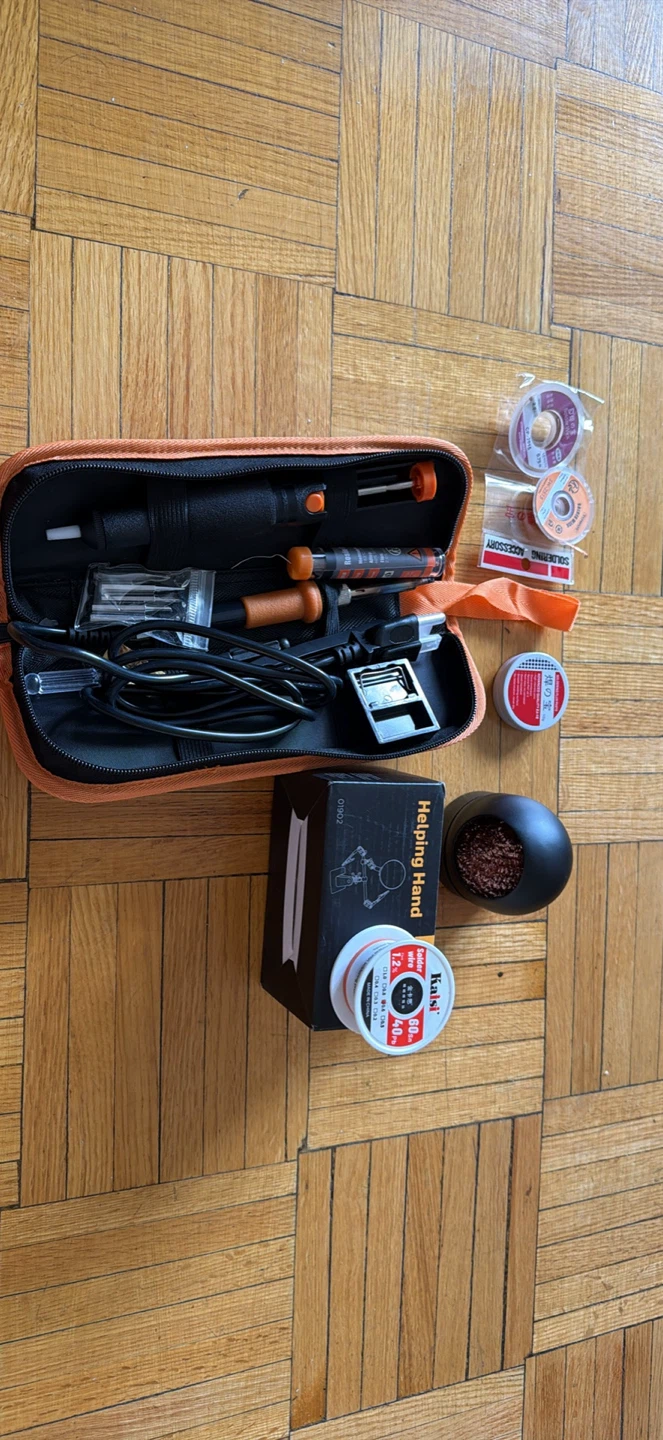 Soldering Tool Kit with Solder Wire, wick and helping hand