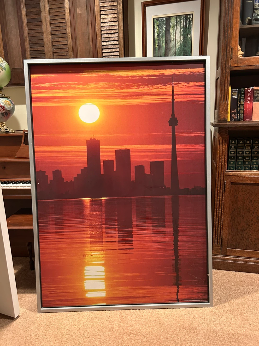Toronto Skyline Sunset Framed Art Print