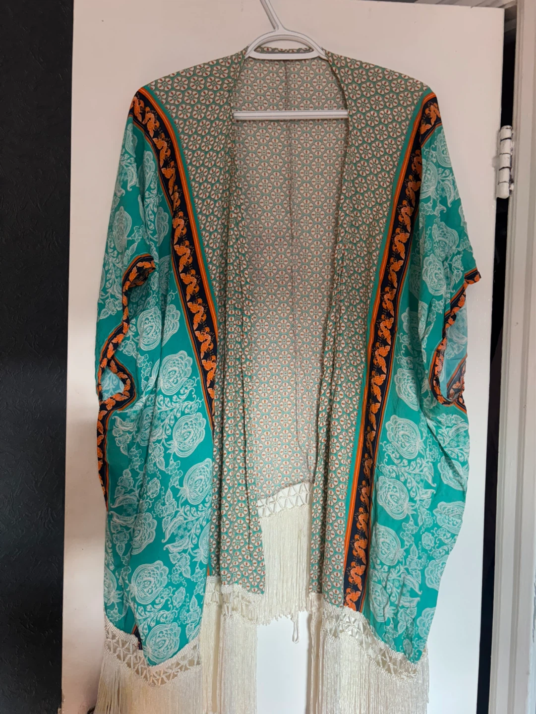 Boho Kimono Cover-up with Fringe