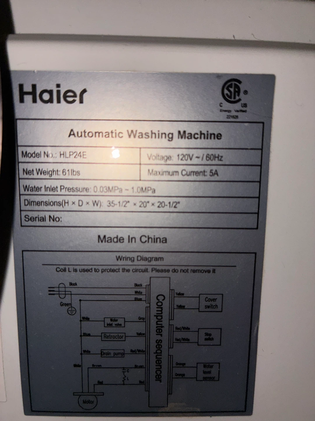 Haier Portable Top Load Washing Machine + Portable Dryer - photo 3