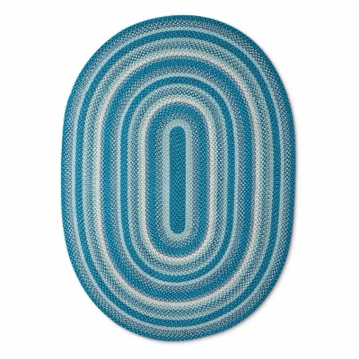 Braided Oval Rug Blue and White (4ft x 5ft 6in) - photo 2