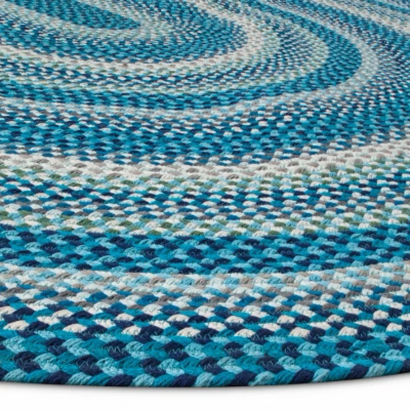 Braided Oval Rug Blue and White (4ft x 5ft 6in) - photo 3