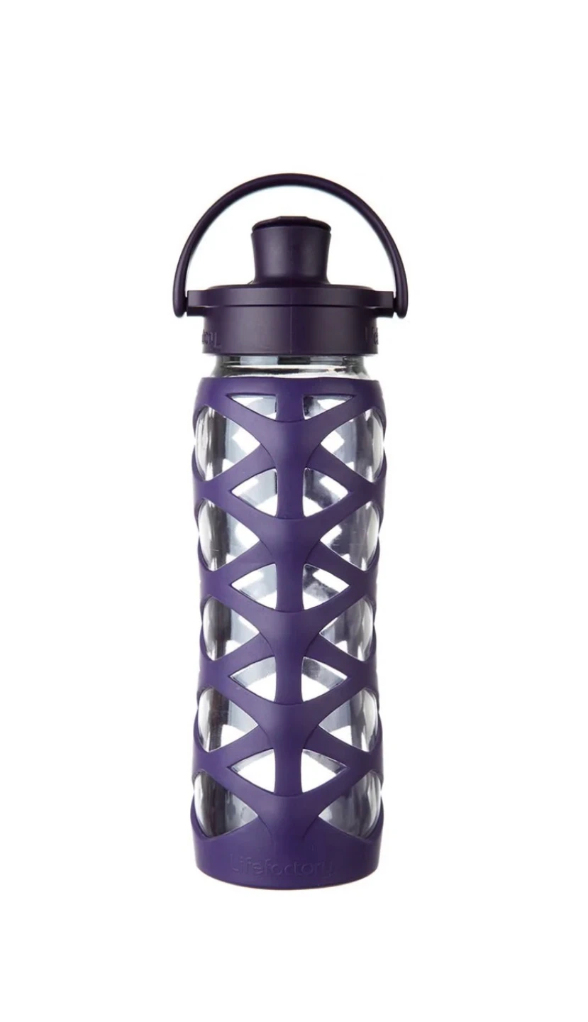Lifefactory Glass Water Bottles - Red and Purple (22 oz) - photo 2
