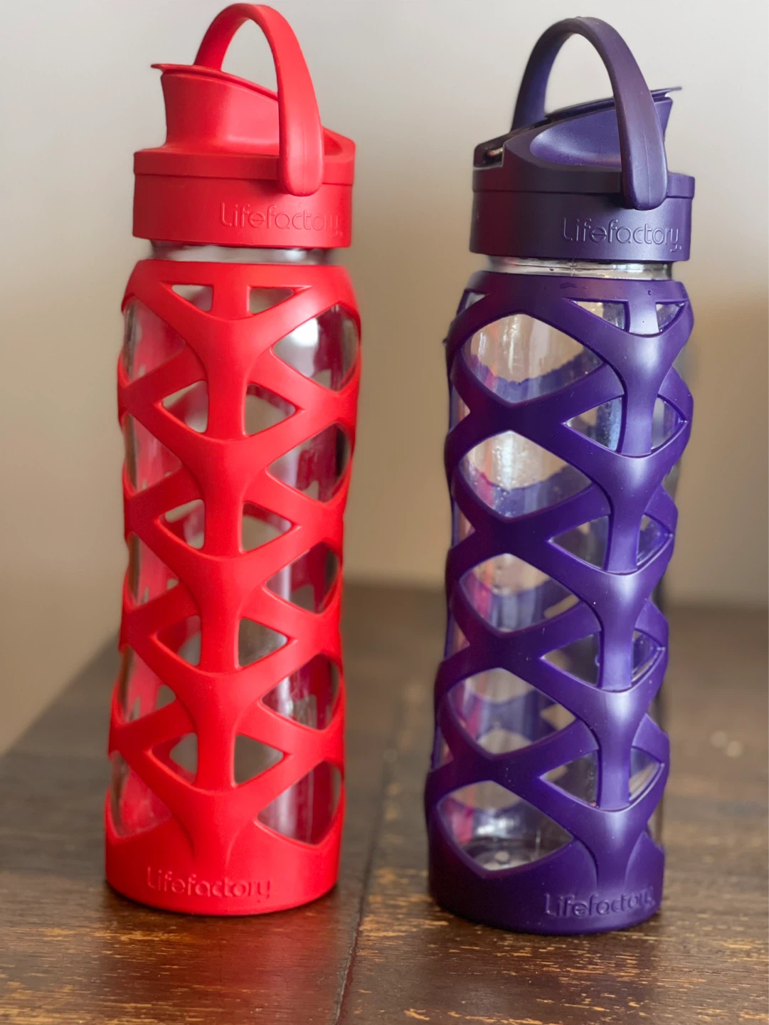 Lifefactory Glass Water Bottles - Red and Purple (22 oz) - photo 3