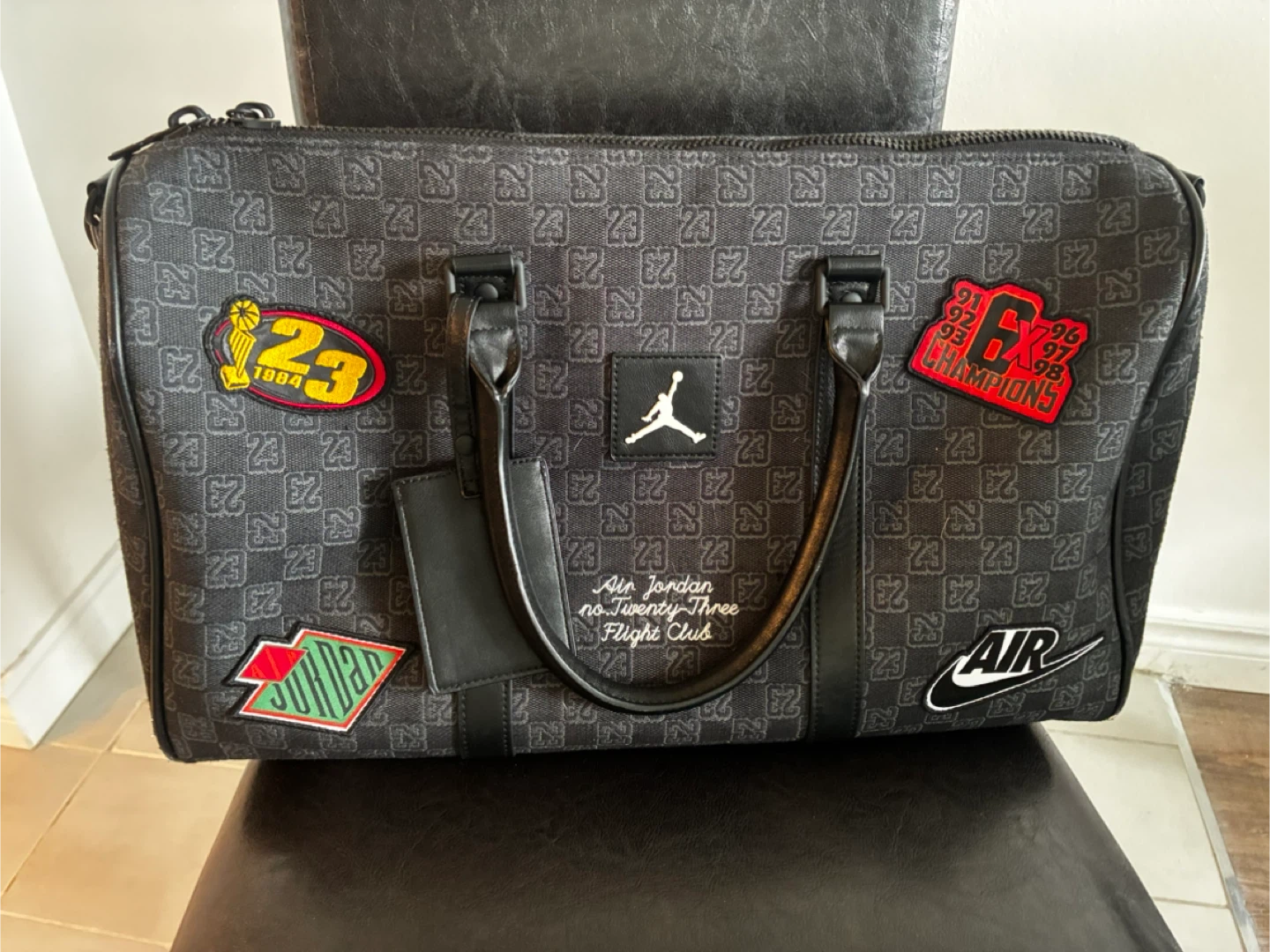 Nike Jordan Monogram Duffel Bag Black STOCKX - photo 4