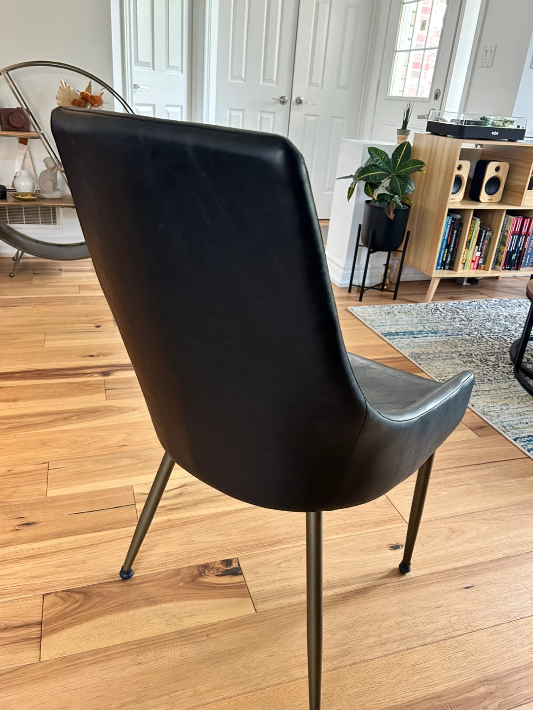 Set of 6 Black Faux Leather Dining Chairs - photo 5