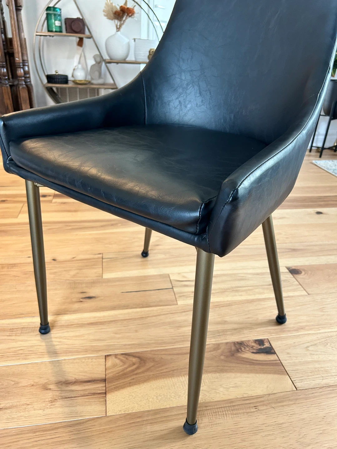 Set of 6 Black Faux Leather Dining Chairs - photo 4