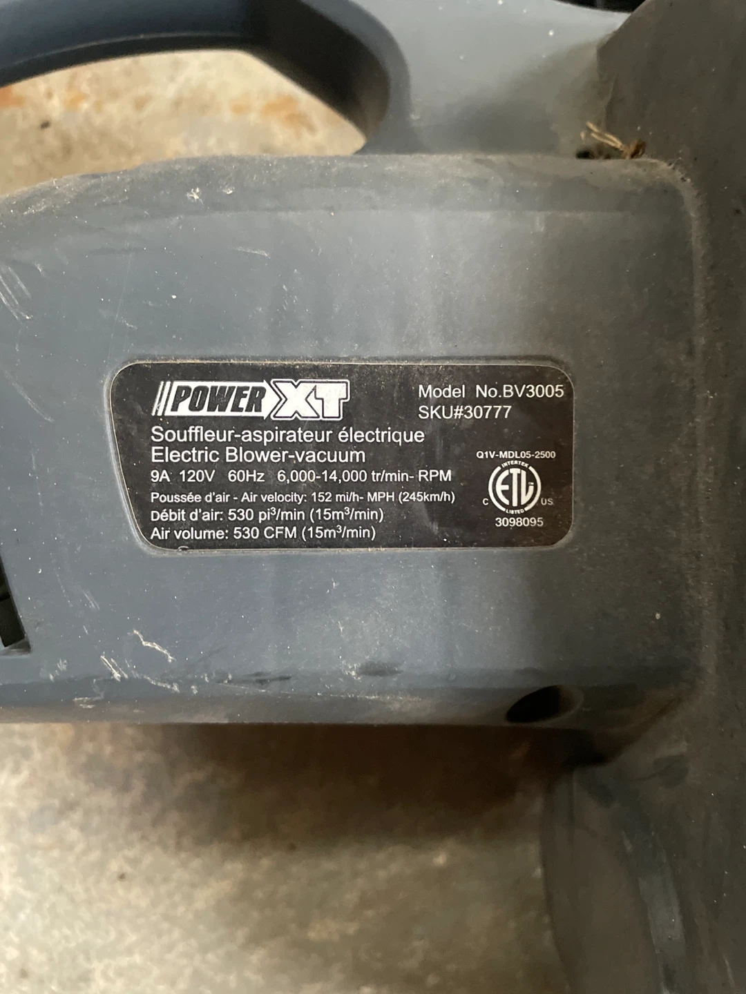 POWER XT Electric Blower-vacuum BV3005 - photo 2
