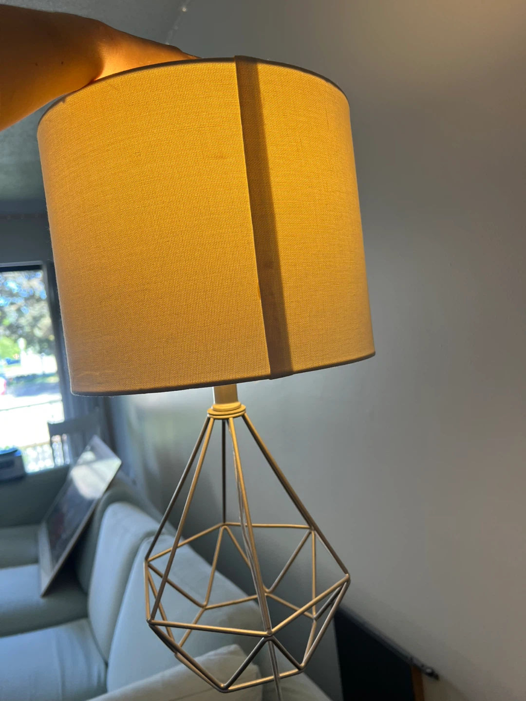 2 Geometric Floor Lamps with Drum Shade - photo 2